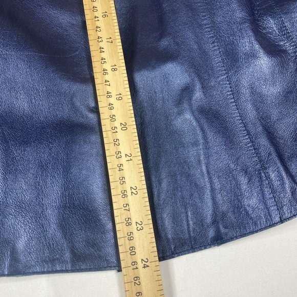 Amiri Quality Leather Medium Midnight Blue Women's Jacket - Picture 2 of 13